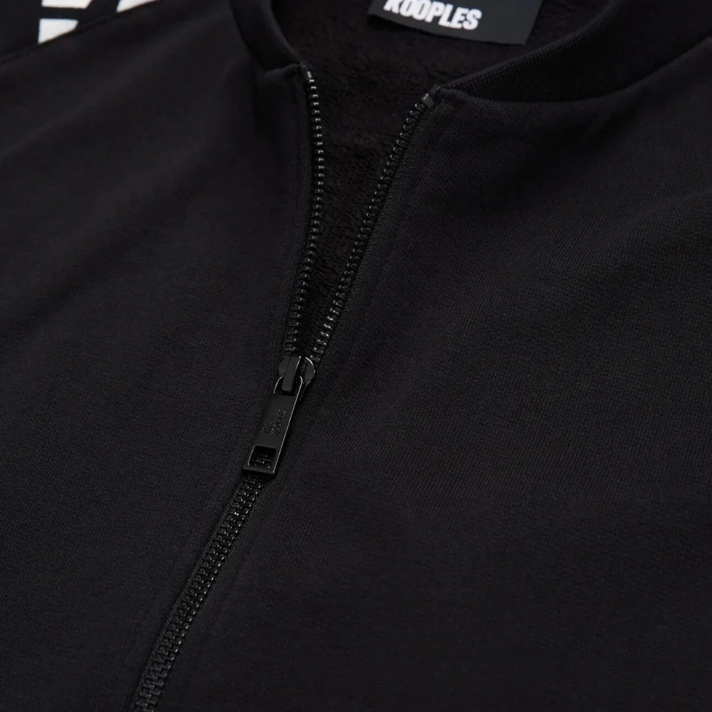 NWT | The Kooples | Long Sleeve Zip Front Bomber Jacket | Logo Tape Print - Picture 4 of 9